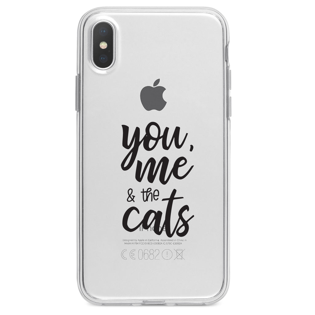 You, Me & the Cats Clear Shockproof iPhone Case, view 2