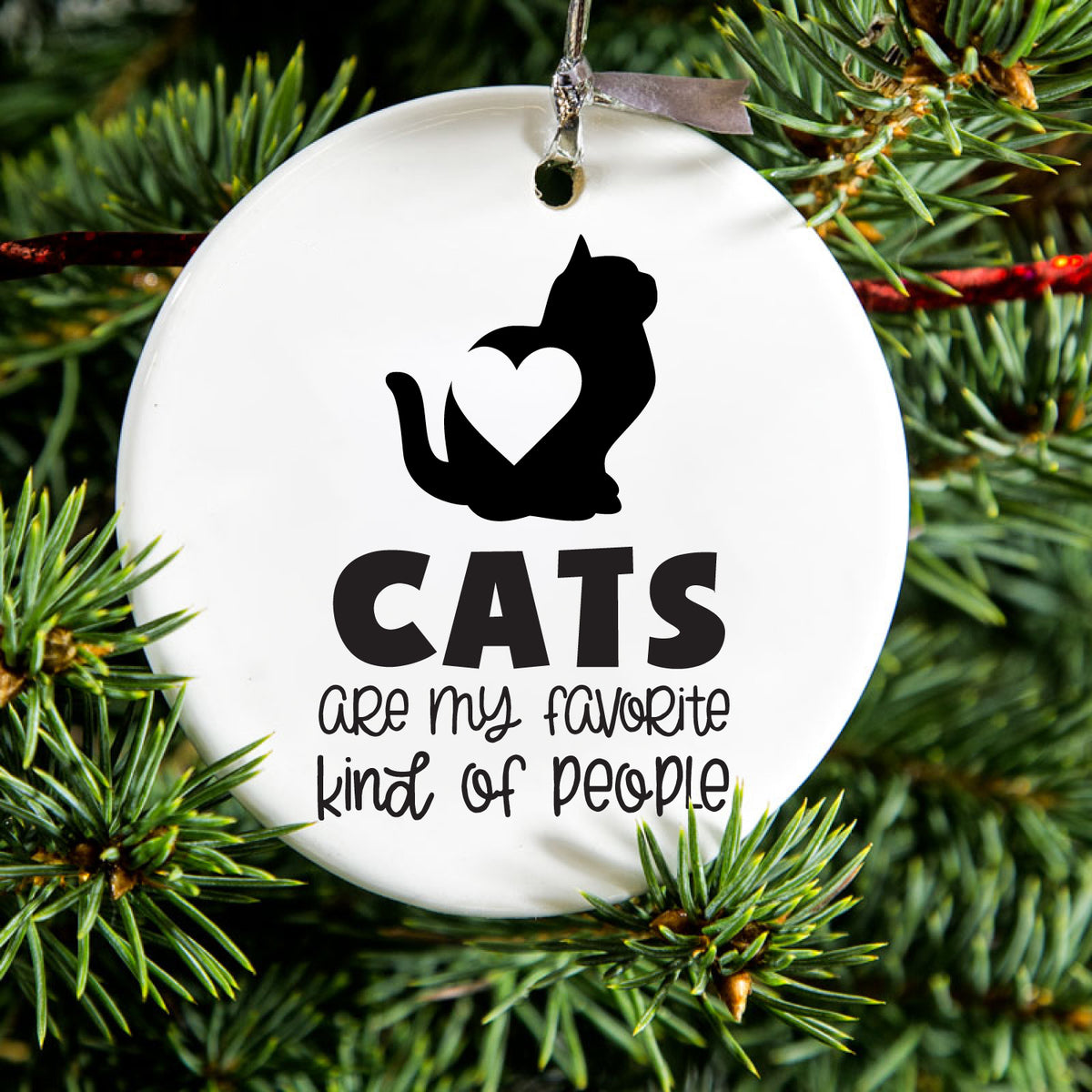 Cats Are My Favorite Kind of People Ceramic Ornament, view 2