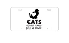 DistinctInk Custom Aluminum Decorative Vanity Front License Plate - Cats Are My Favorite Kind of People