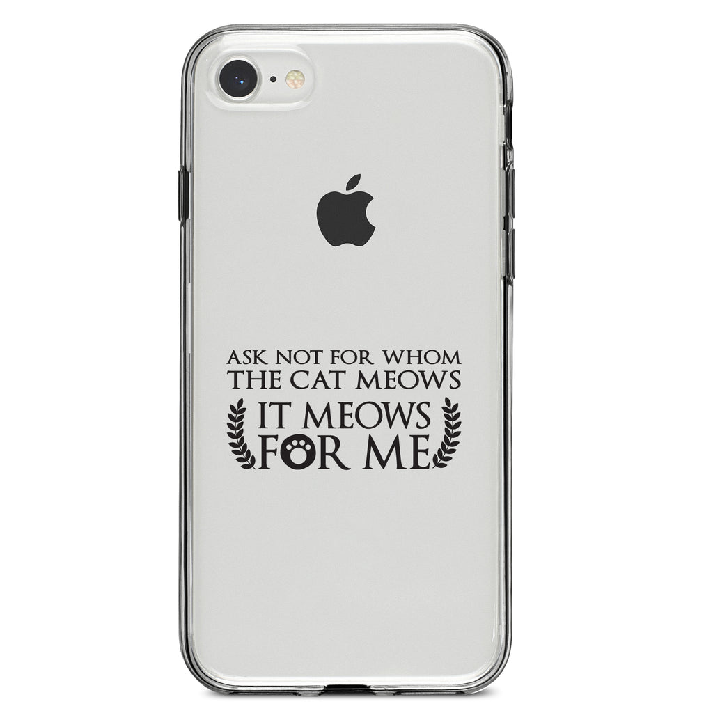 Ask Not For Whom the Cat Meows Clear Shockproof iPhone Case, view 5
