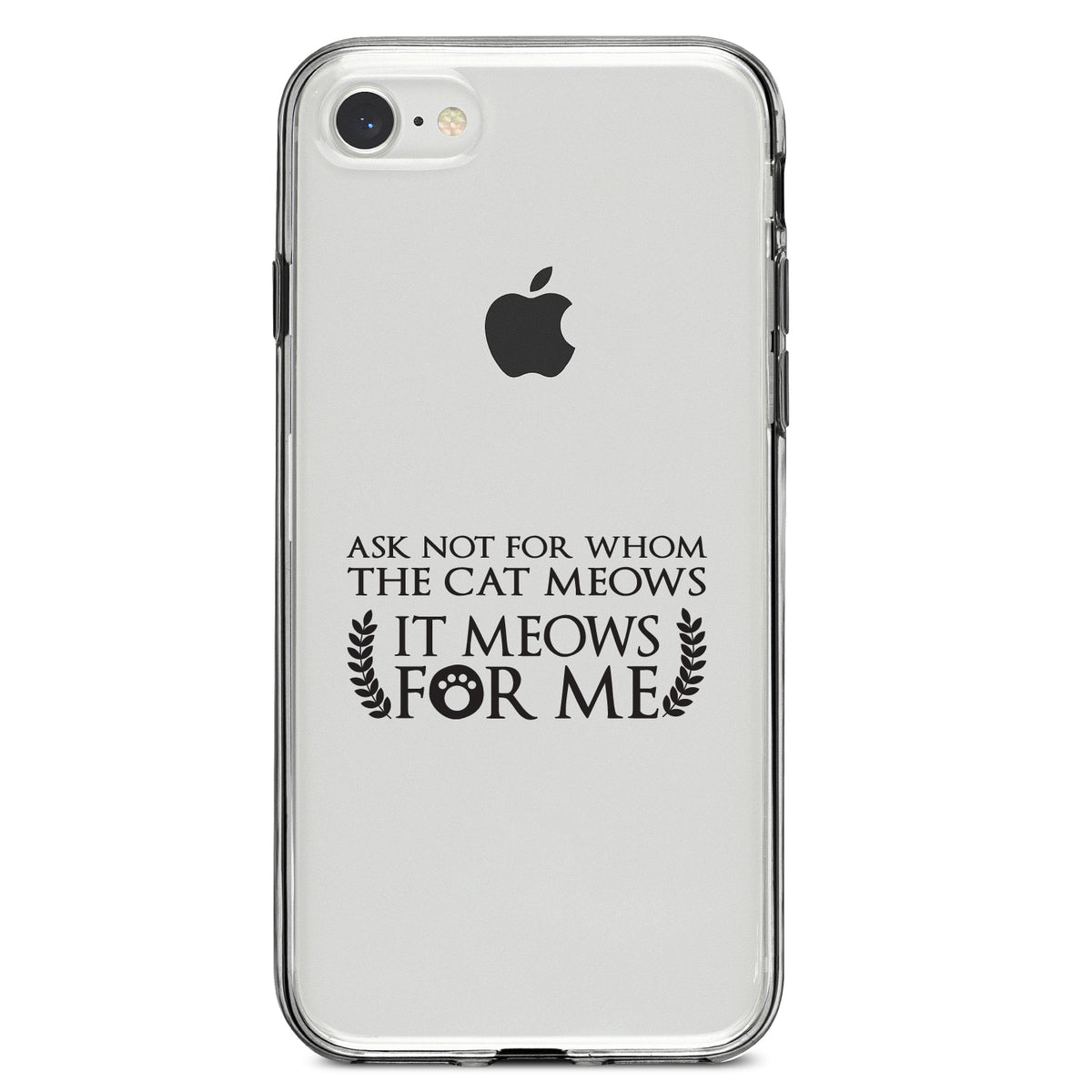Ask Not For Whom the Cat Meows Clear Shockproof iPhone Case, view 5