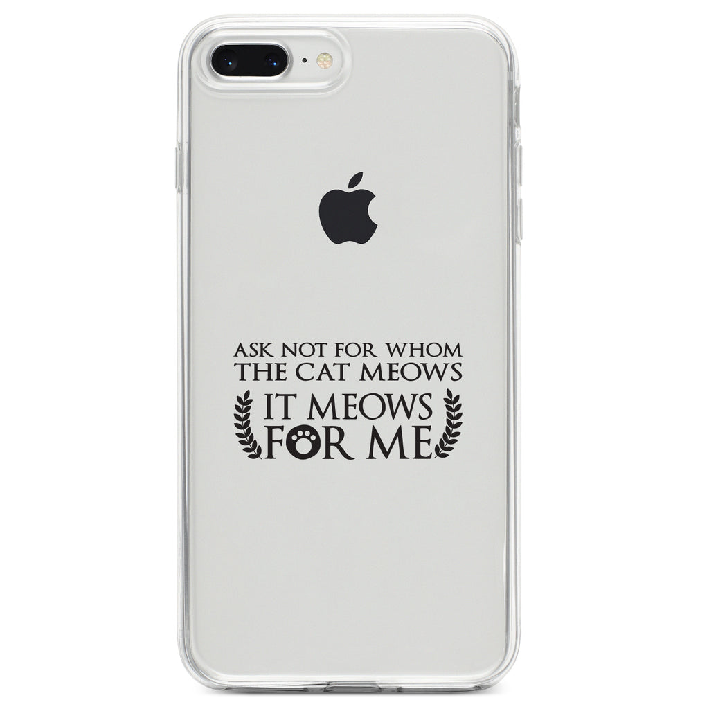 Ask Not For Whom the Cat Meows Clear Shockproof iPhone Case, view 6