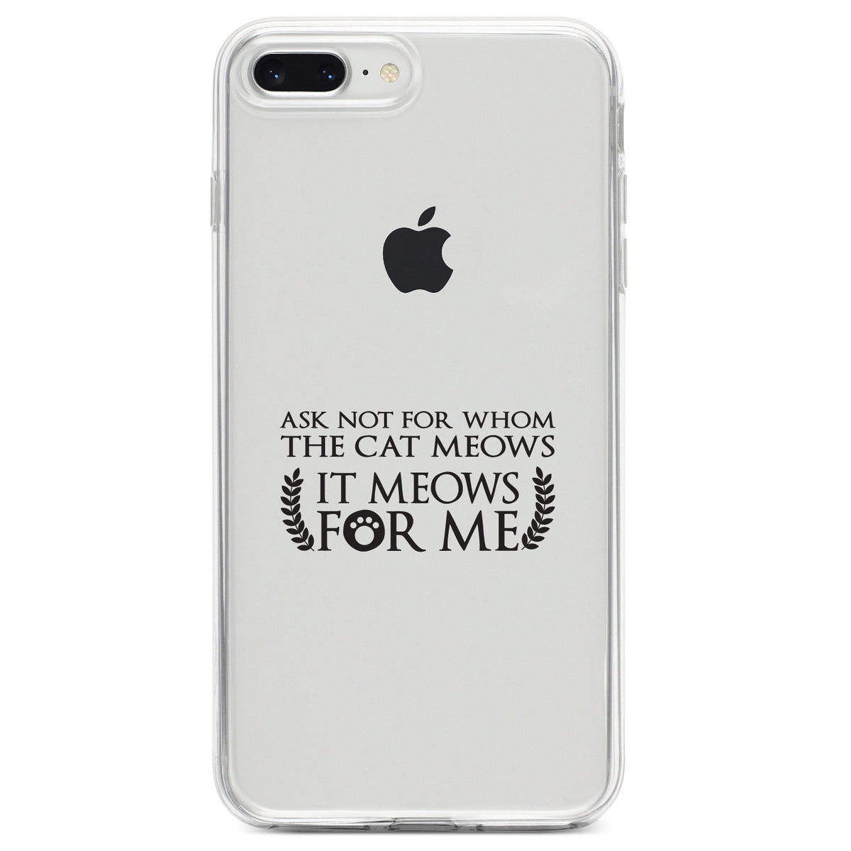 Ask Not For Whom the Cat Meows Clear Shockproof iPhone Case, view 6