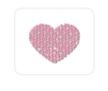 DistinctInk Custom Foam Rubber Mouse Pad - 1/4" Thick - XOXO Heart Pink