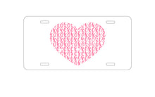 DistinctInk Custom Aluminum Decorative Vanity Front License Plate - XOXO Heart Pink