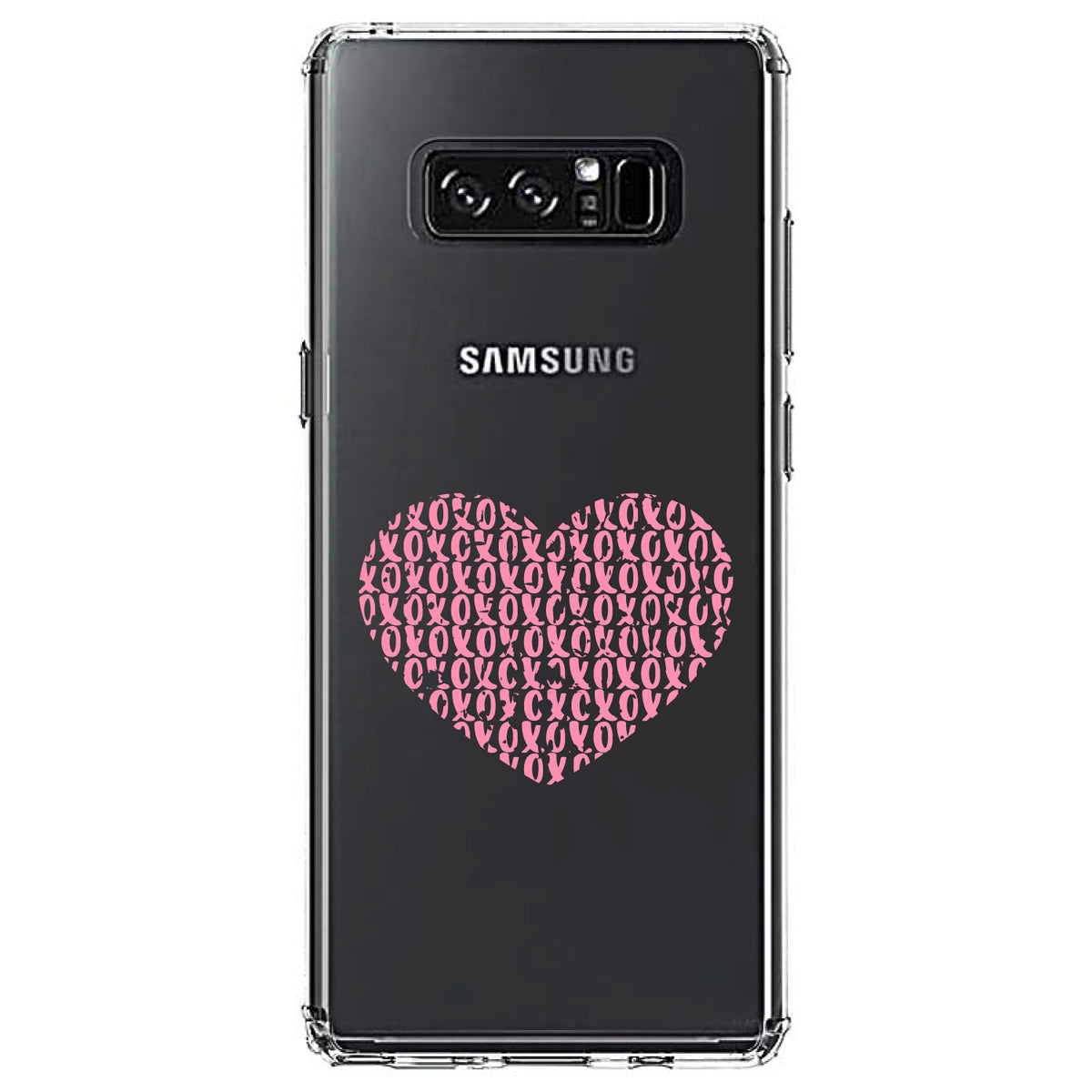 XOXO Heart Pink Clear Shockproof iPhone Case, view 12