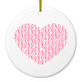XOXO Heart Pink Ceramic Ornament