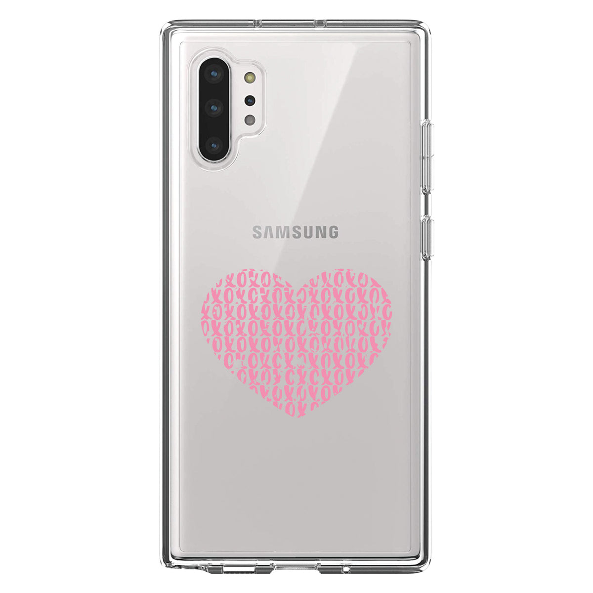 XOXO Heart Pink Clear Shockproof iPhone Case, view 10