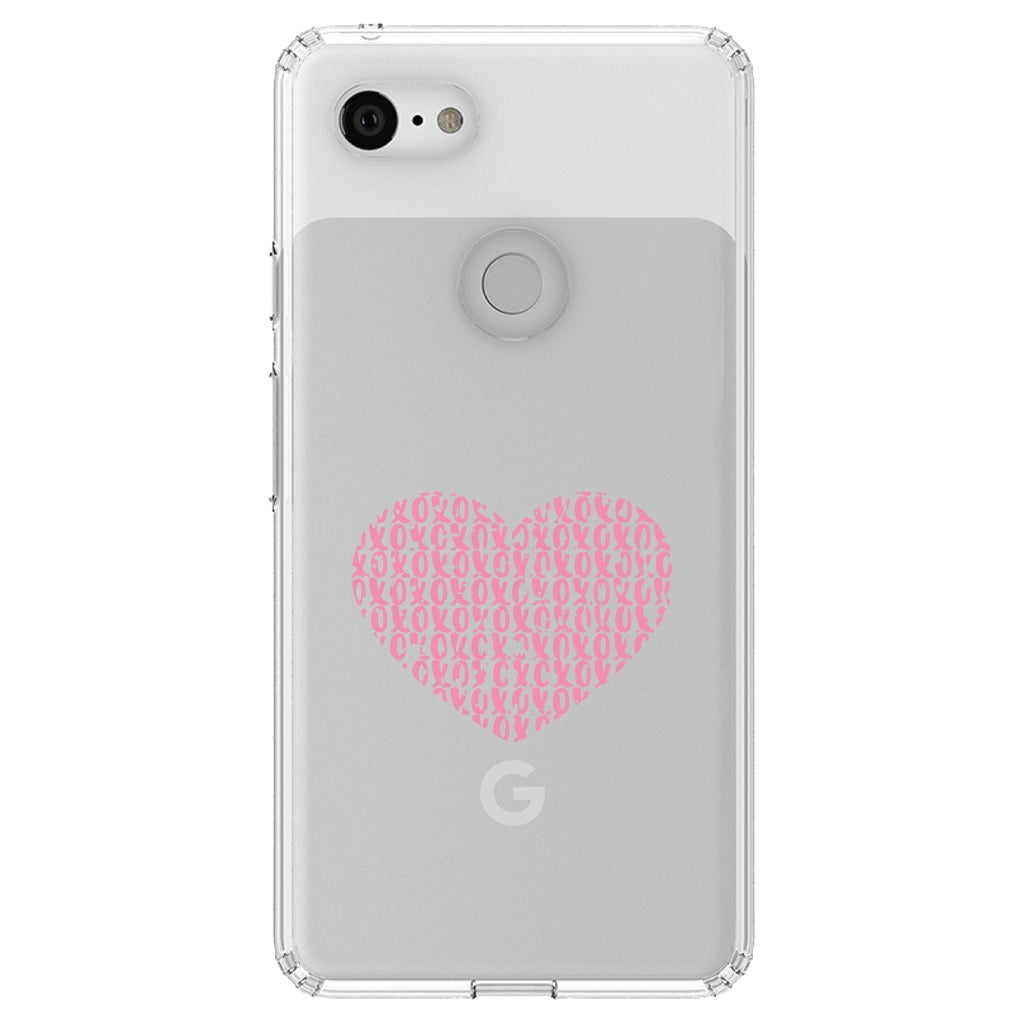 XOXO Heart Pink Clear Shockproof iPhone Case, view 22