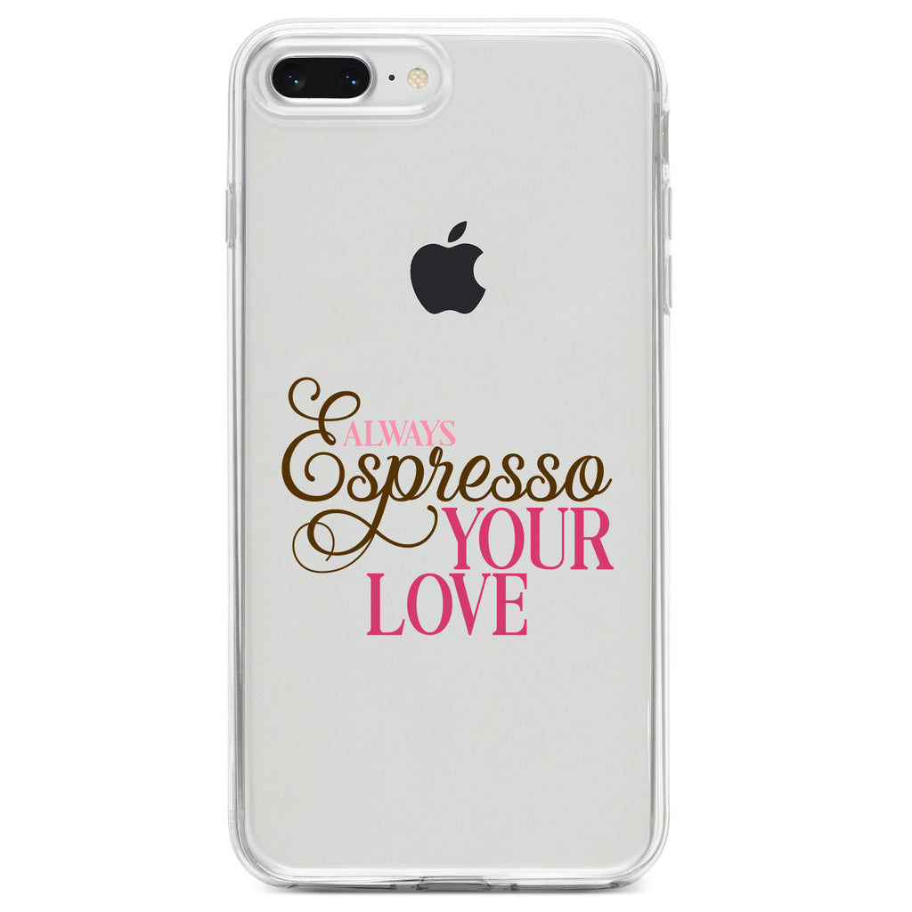 Always Espresso Your Love Clear Shockproof iPhone Case, view 6
