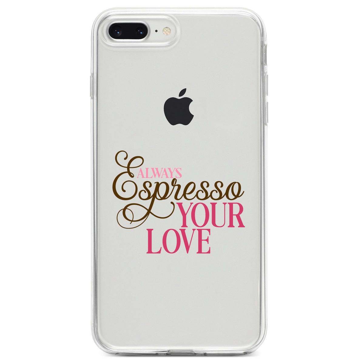 Always Espresso Your Love Clear Shockproof iPhone Case, view 6