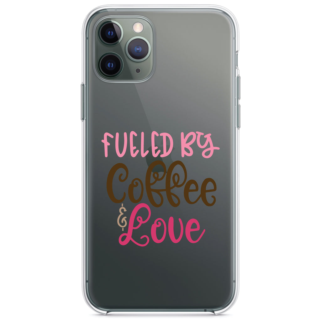 Fueled By Coffee & Love Clear Shockproof iPhone Case