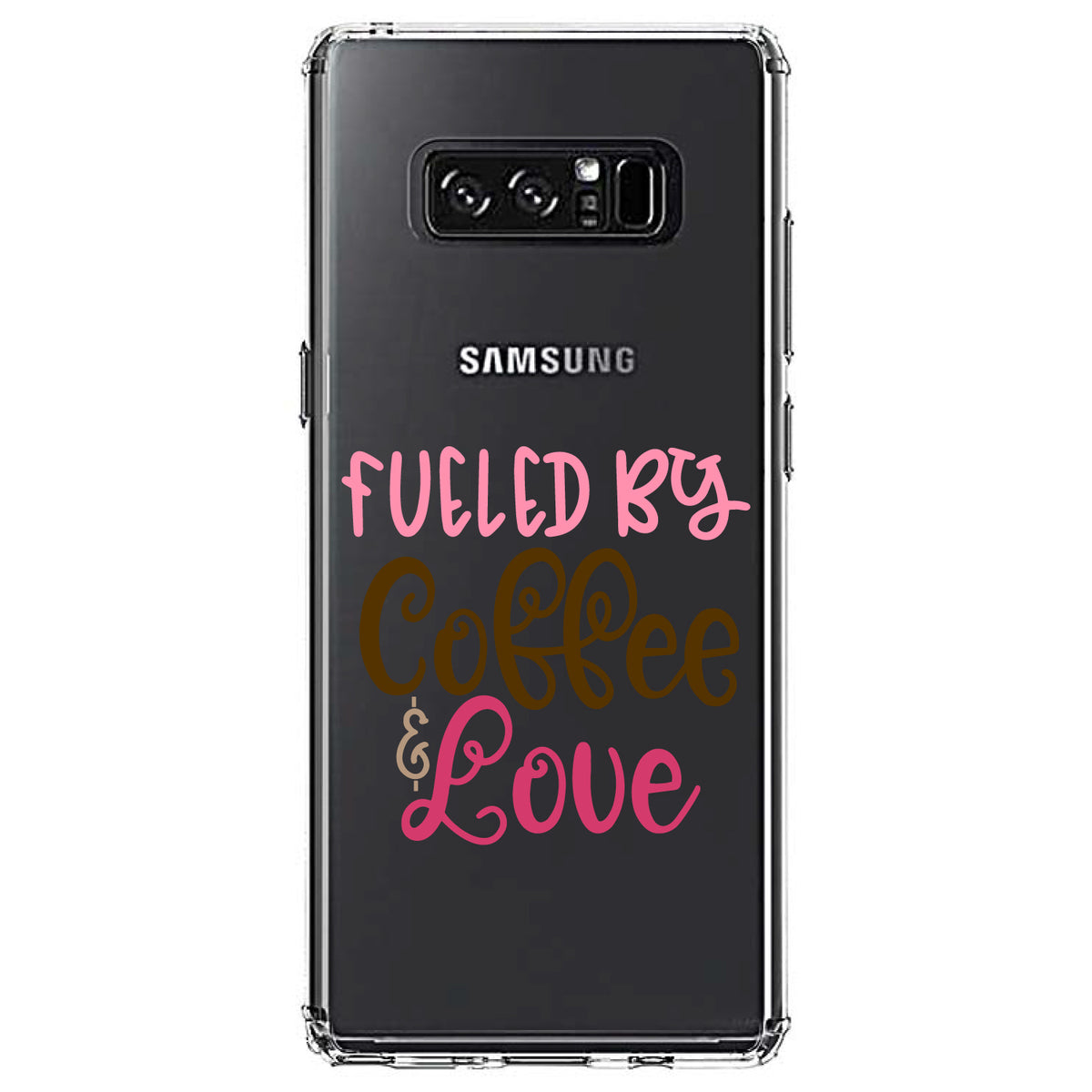 Fueled By Coffee & Love Clear Shockproof iPhone Case, view 12