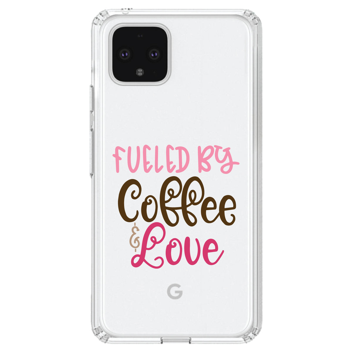 Fueled By Coffee & Love Clear Shockproof iPhone Case, view 24