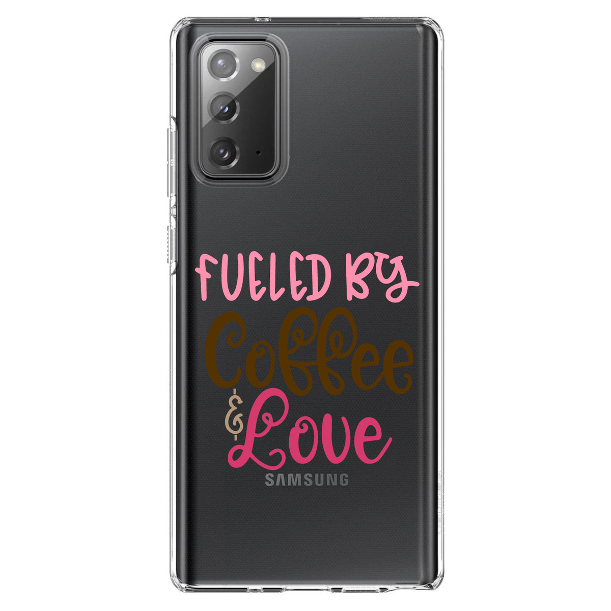 Fueled By Coffee & Love Clear Shockproof iPhone Case, view 8