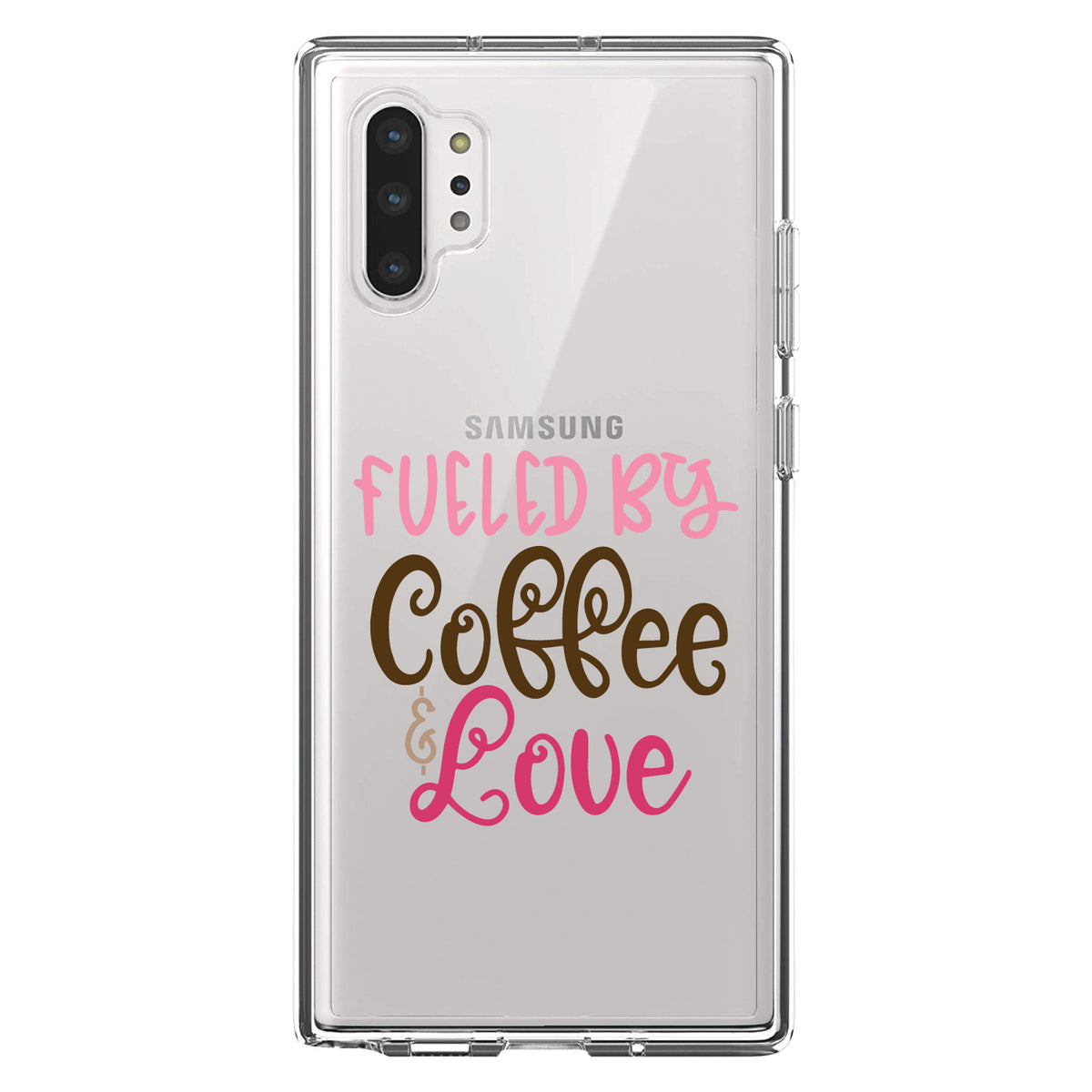 Fueled By Coffee & Love Clear Shockproof iPhone Case, view 10