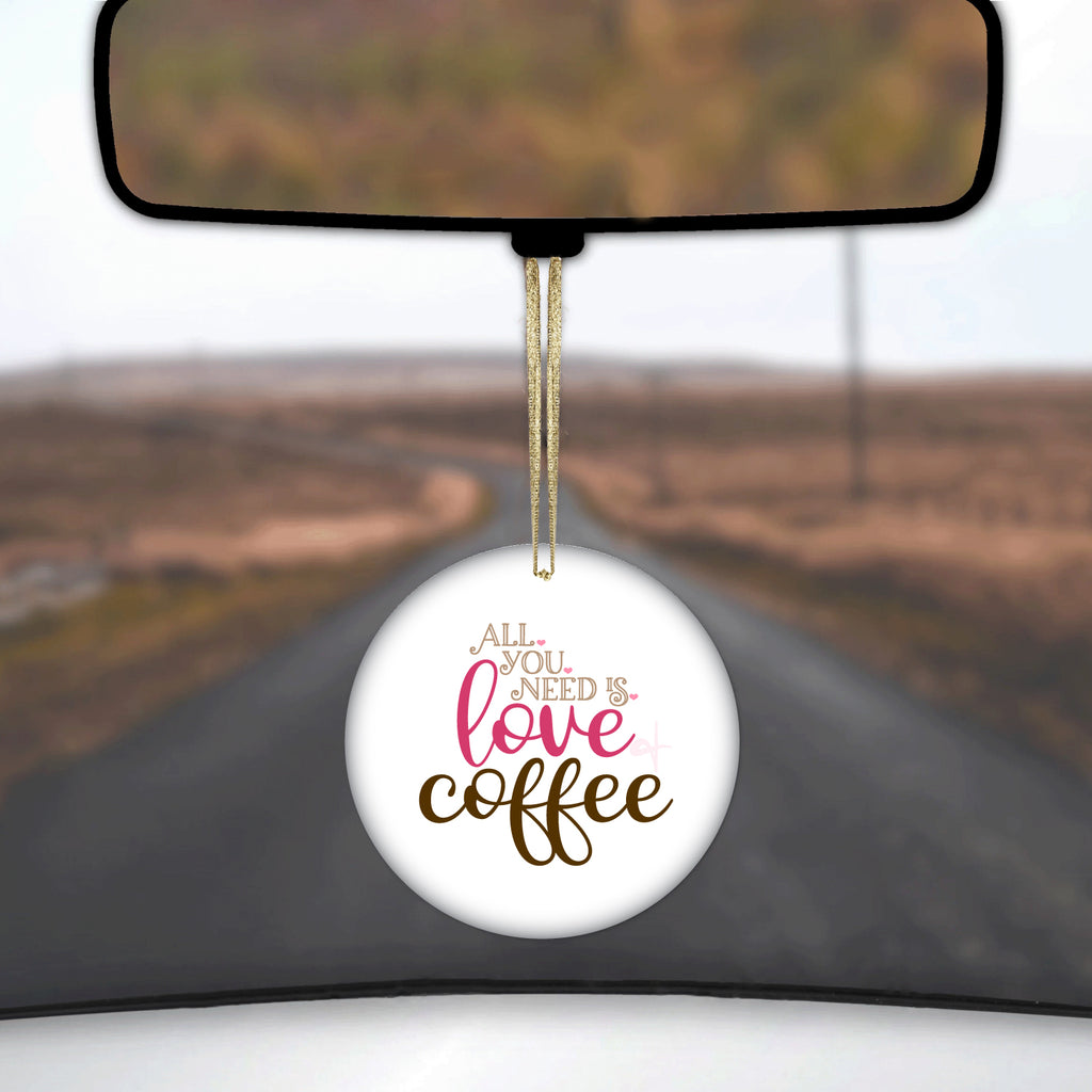 All You Need Is Love & Coffee Ceramic Ornament, view 3