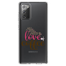 DistinctInk® Clear Shockproof Hybrid Case for Apple iPhone / Samsung Galaxy / Google Pixel - All You Need Is Love & Coffee
