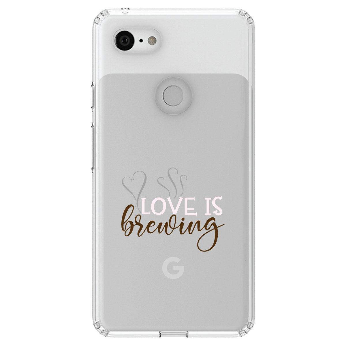 Love is Brewing, Coffee Clear Shockproof iPhone Case, view 21