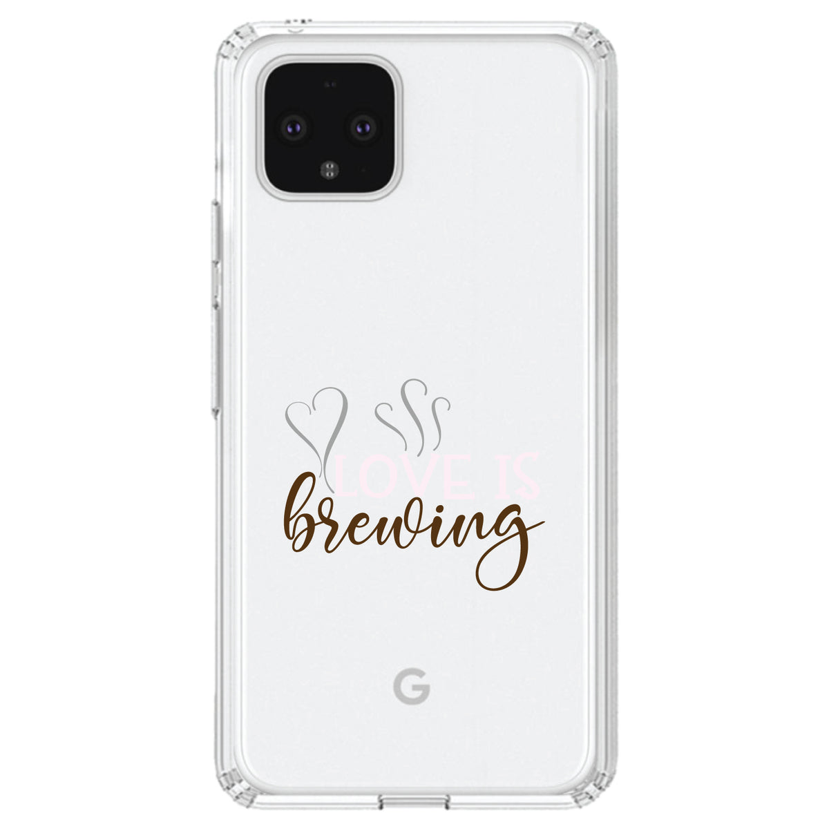 Love is Brewing, Coffee Clear Shockproof iPhone Case, view 23