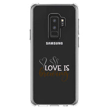 DistinctInk® Clear Shockproof Hybrid Case for Apple iPhone / Samsung Galaxy / Google Pixel - Love is Brewing - Coffee