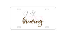 DistinctInk Custom Aluminum Decorative Vanity Front License Plate - Love is Brewing - Coffee