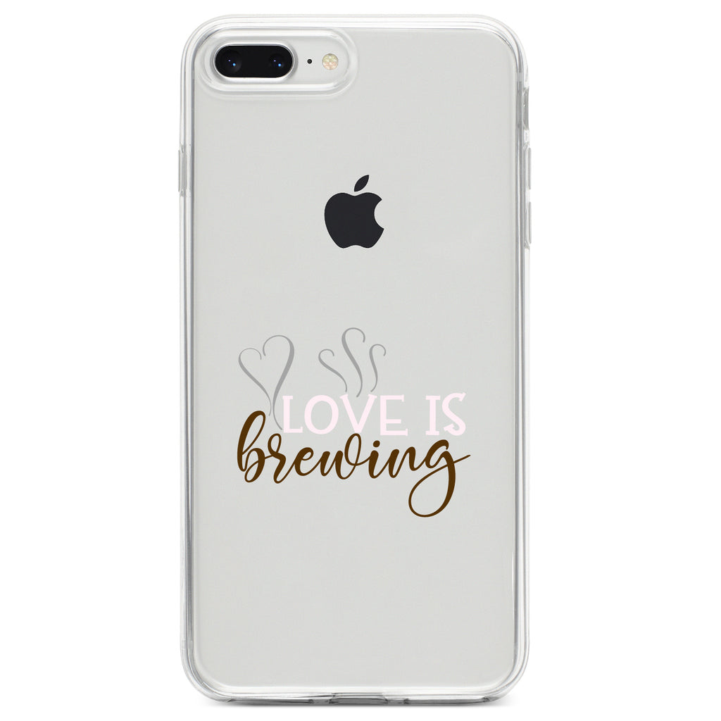 Love is Brewing, Coffee Clear Shockproof iPhone Case, view 6