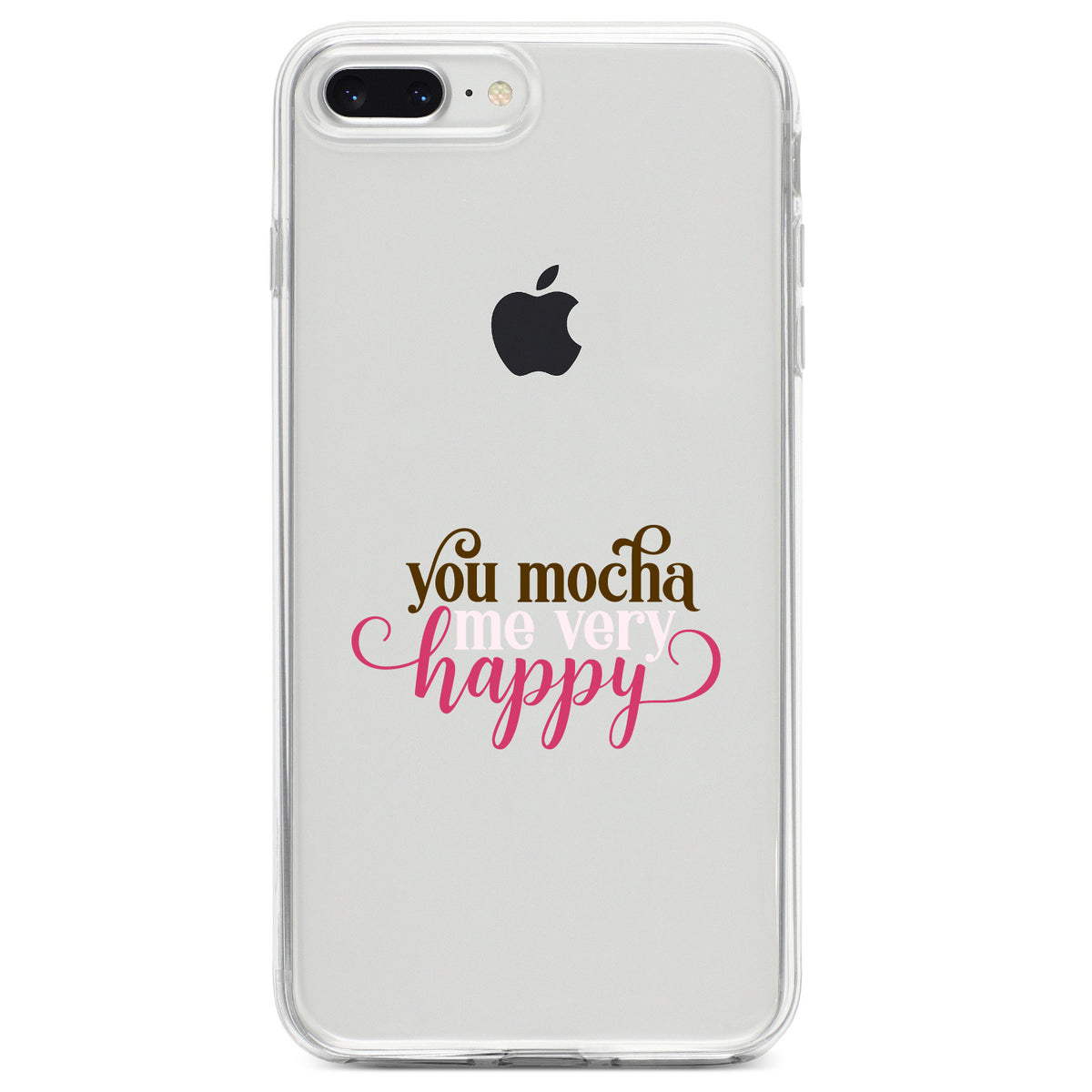 You Mocha Me Very Happy Clear Shockproof iPhone Case, view 6