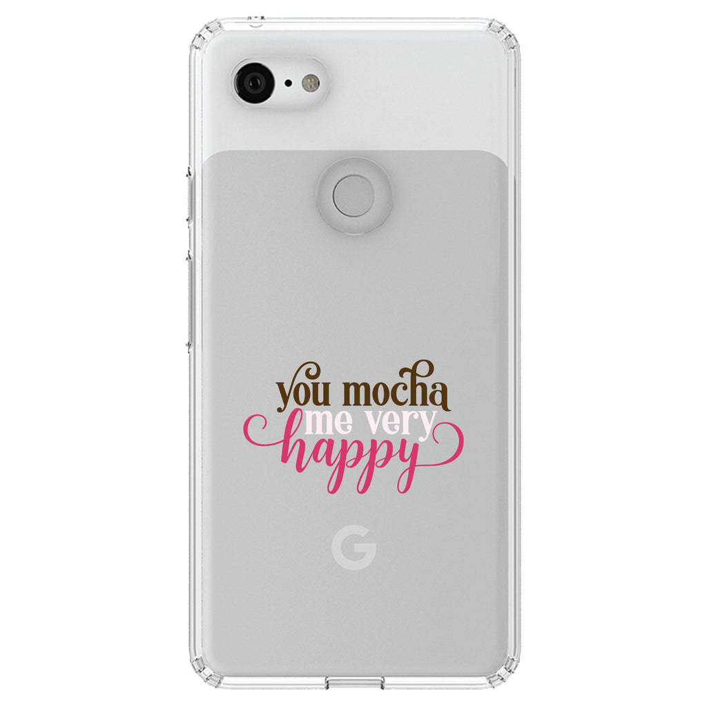 You Mocha Me Very Happy Clear Shockproof iPhone Case, view 21