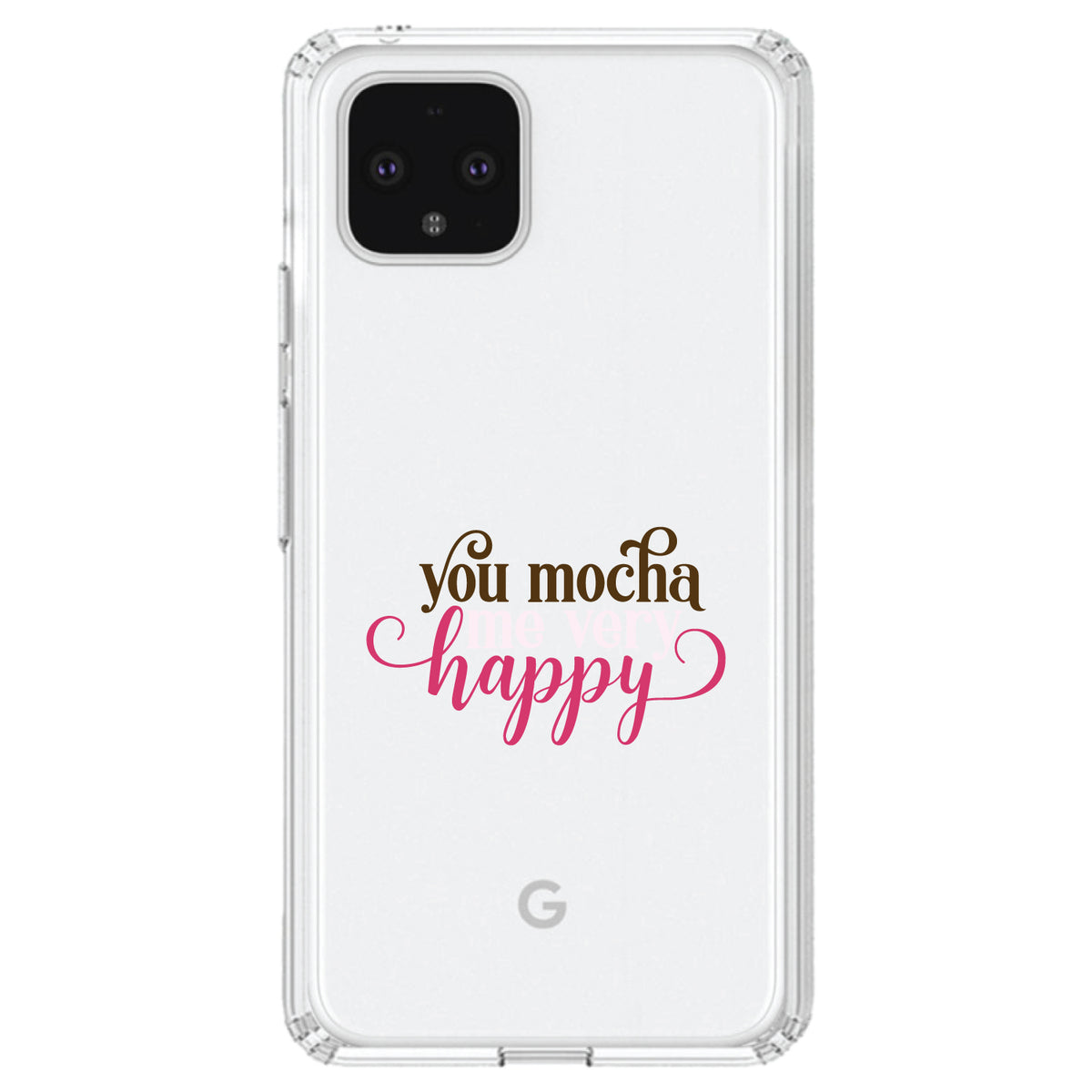 You Mocha Me Very Happy Clear Shockproof iPhone Case, view 23