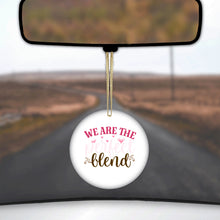 DistinctInk® Hanging Ceramic Christmas Tree Ornament with Gold String - Great Gift / Present - 2 3/4 inch Diameter - We Are the Perfect Blend - Love Coffee