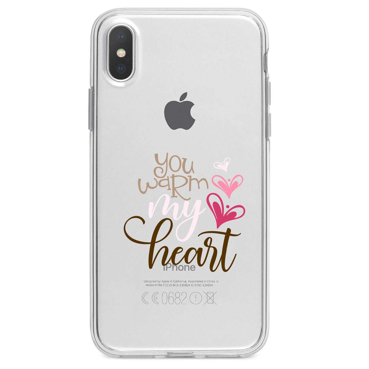 You Warm My Heart, Coffee Clear Shockproof iPhone Case, view 4