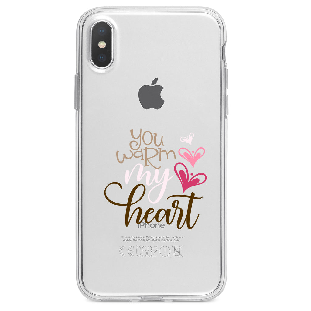 You Warm My Heart, Coffee Clear Shockproof iPhone Case, view 3