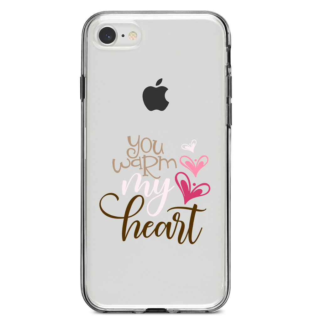 You Warm My Heart, Coffee Clear Shockproof iPhone Case, view 5