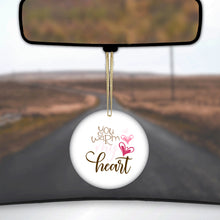 DistinctInk® Hanging Ceramic Christmas Tree Ornament with Gold String - Great Gift / Present - 2 3/4 inch Diameter - You Warm My Heart - Coffee