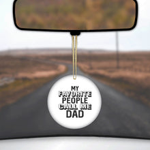 DistinctInk® Hanging Ceramic Christmas Tree Ornament with Gold String - Great Gift / Present - 2 3/4 inch Diameter - My Favorite People Call Me Dad