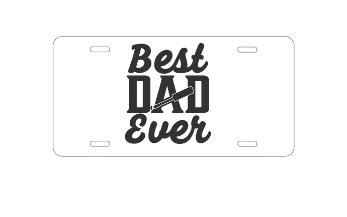 DistinctInk Custom Aluminum Decorative Vanity Front License Plate - Bed Dad Ever - Screwdriver