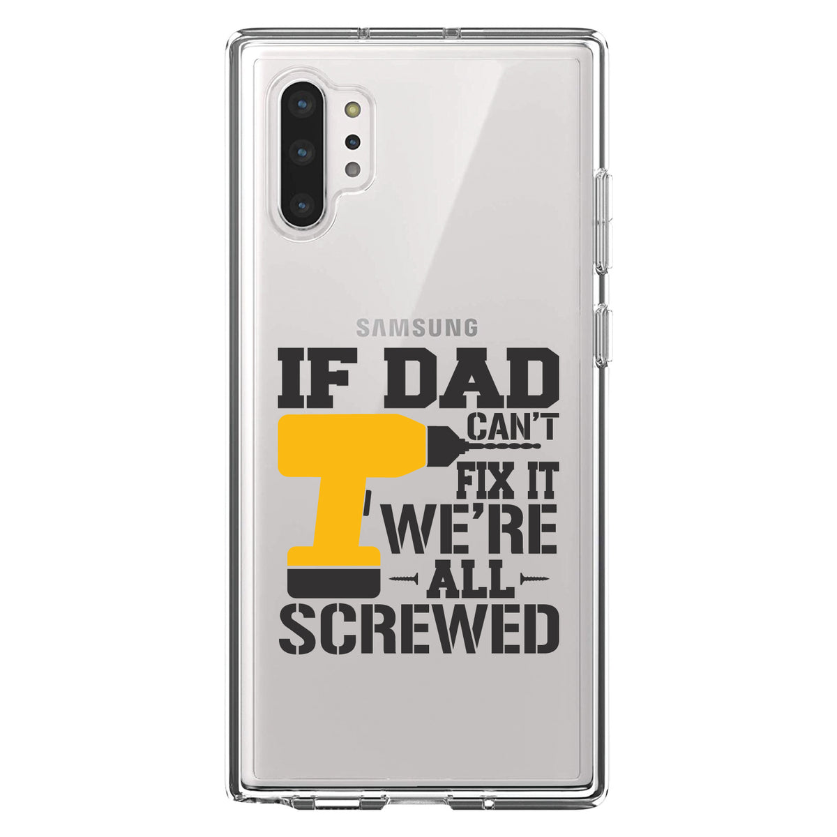 If Dad Can't Fix It, We're All Screwed Clear Shockproof iPhone Case, view 10