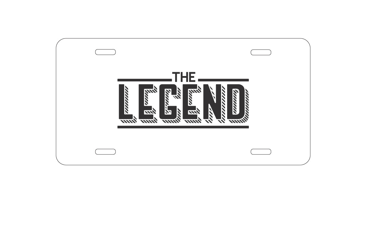 DistinctInk Custom Aluminum Decorative Vanity Front License Plate - The Legend