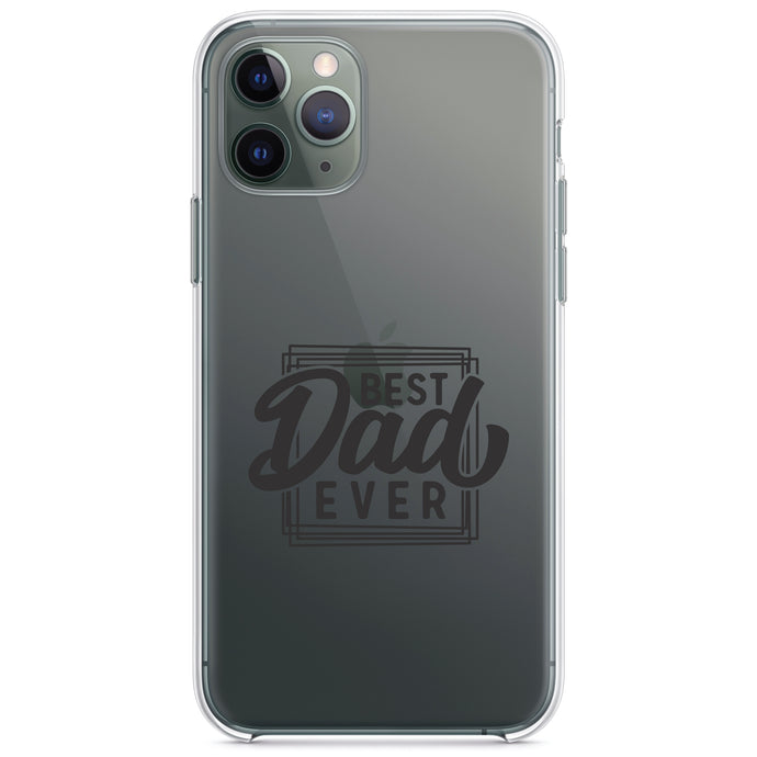 DistinctInk® Clear Shockproof Hybrid Case for Apple iPhone / Samsung Galaxy / Google Pixel - Bed Dad Ever Word Art