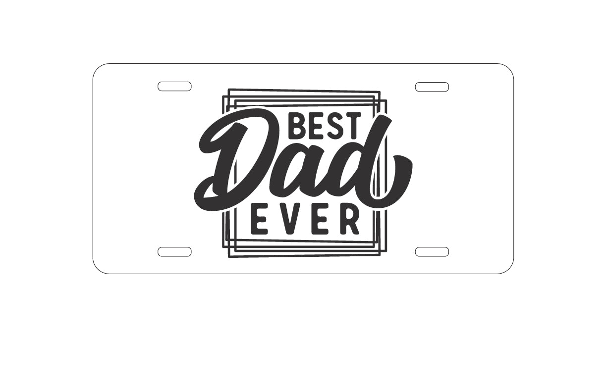 DistinctInk Custom Aluminum Decorative Vanity Front License Plate - Bed Dad Ever Word Art