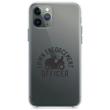 DistinctInk® Clear Shockproof Hybrid Case for Apple iPhone / Samsung Galaxy / Google Pixel - Lawn Enforcement Officer, Lawnmower
