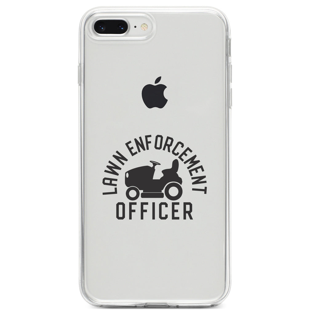 Lawn Enforcement Officer, Lawnmower Clear Shockproof iPhone Case, view 6