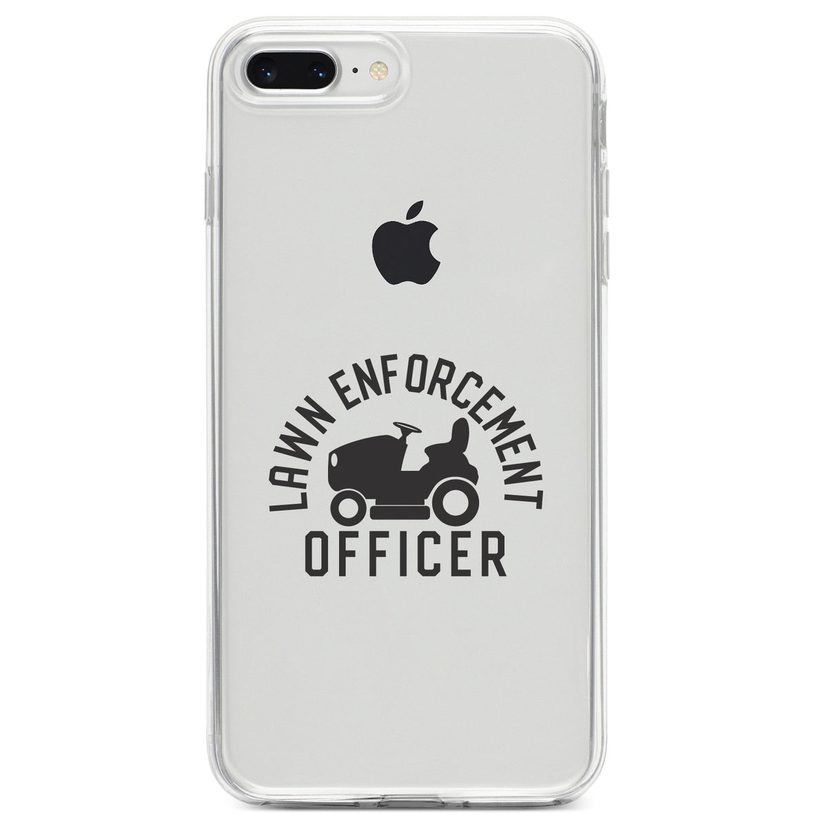 Lawn Enforcement Officer, Lawnmower Clear Shockproof iPhone Case, view 6