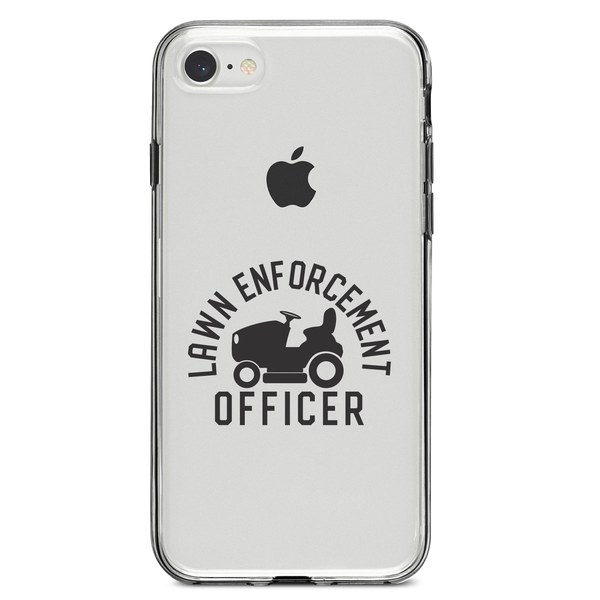 Lawn Enforcement Officer, Lawnmower Clear Shockproof iPhone Case, view 5