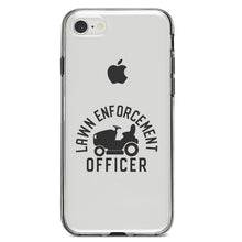 DistinctInk® Clear Shockproof Hybrid Case for Apple iPhone / Samsung Galaxy / Google Pixel - Lawn Enforcement Officer, Lawnmower