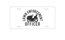 DistinctInk Custom Aluminum Decorative Vanity Front License Plate - Lawn Enforcement Officer, Lawnmower