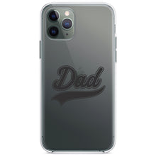 DistinctInk® Clear Shockproof Hybrid Case for Apple iPhone / Samsung Galaxy / Google Pixel - Dad Word Graphic Black