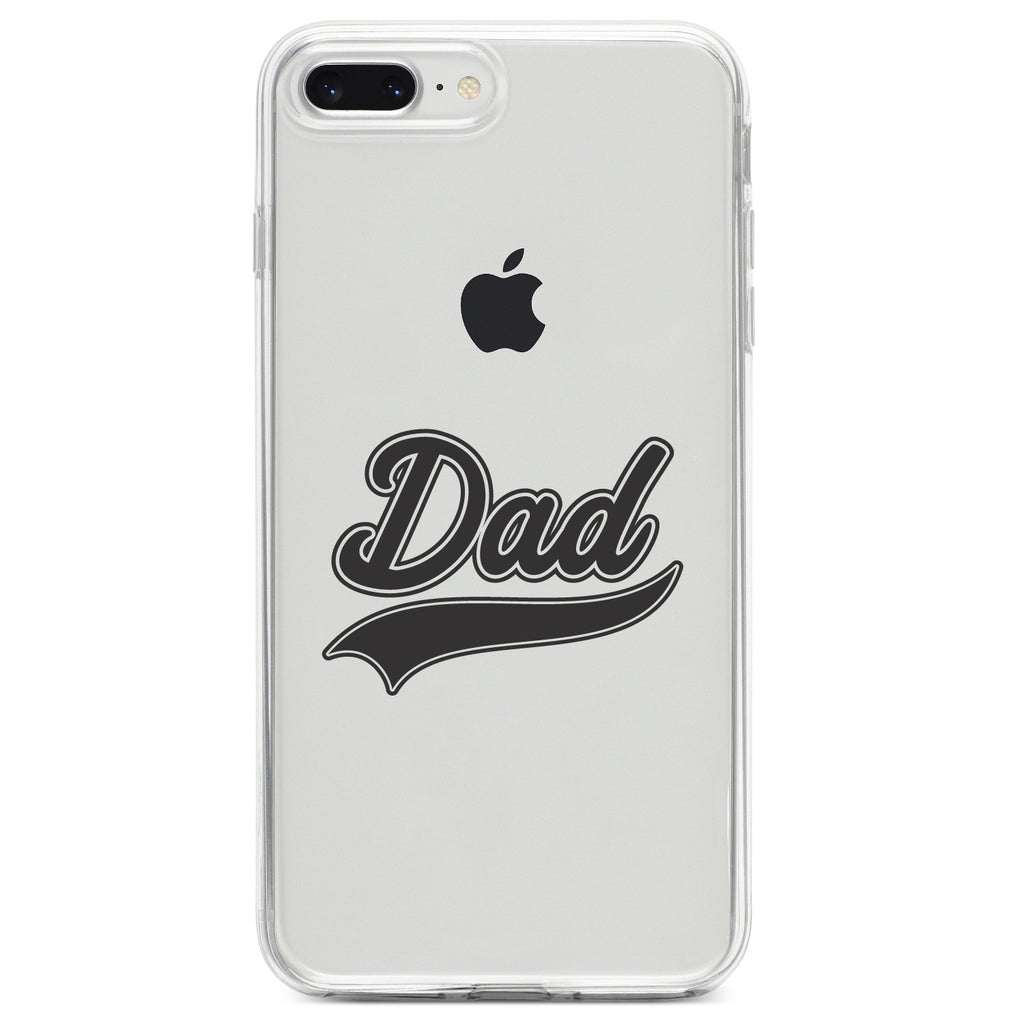 Dad Word Graphic Black Clear Shockproof iPhone Case, view 6