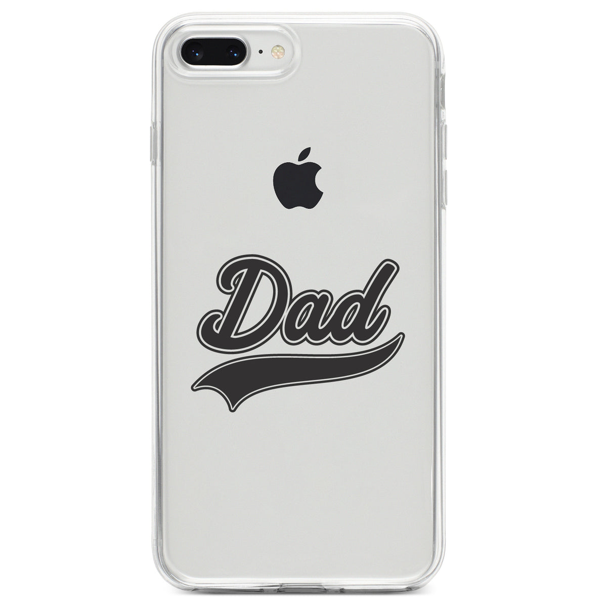 Dad Word Graphic Black Clear Shockproof iPhone Case, view 6